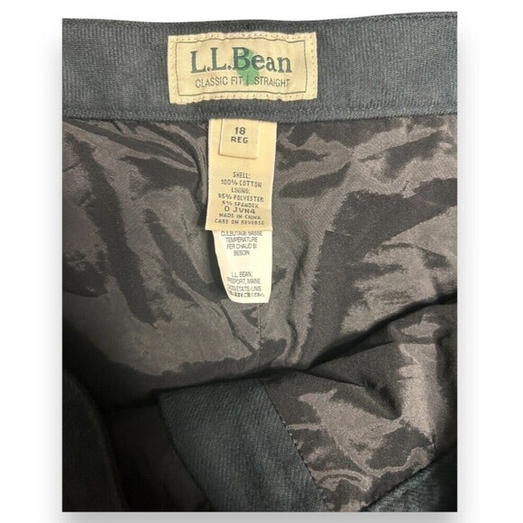 L.L. Bean 18R Black Classic Fit Straight Cotton Lined Preppy Office Winter NWT - Picture 6 of 8